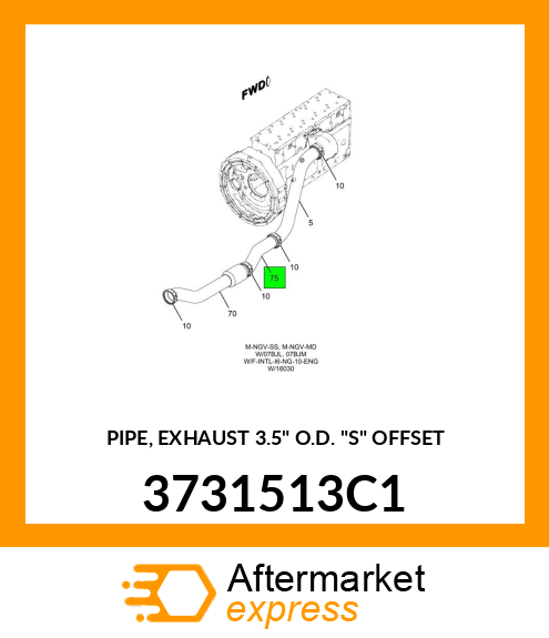 PIPE, EXHAUST 3.5" O.D. "S" OFFSET 3731513C1