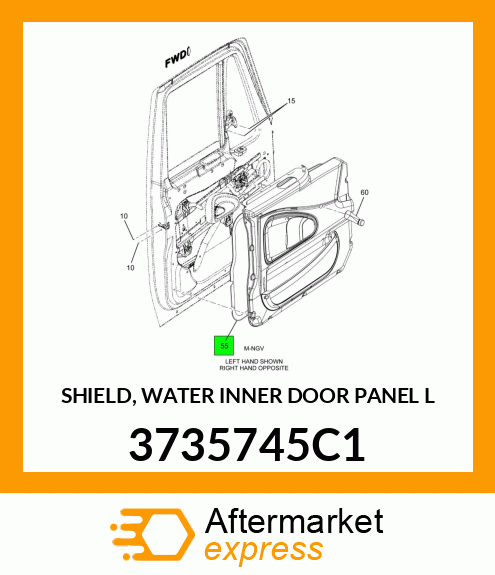 SHIELD, WATER INNER DOOR PANEL L 3735745C1