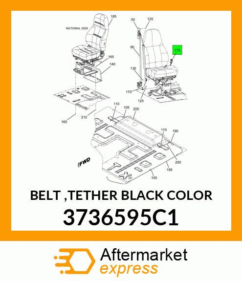 BELT ,TETHER BLACK COLOR 3736595C1