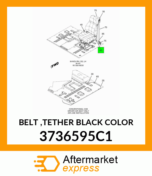 BELT ,TETHER BLACK COLOR 3736595C1