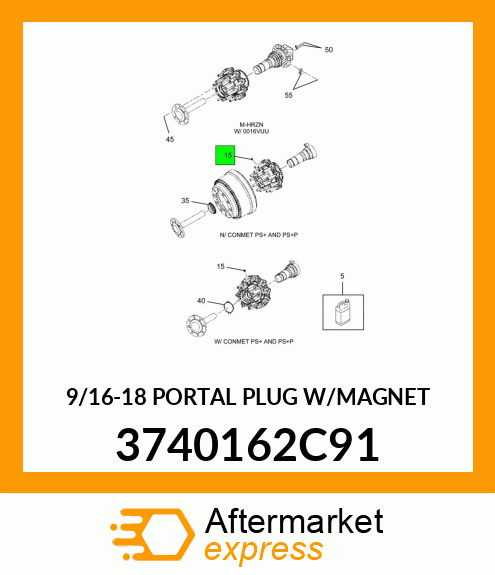 9/16-18 PORTAL PLUG W/MAGNET 3740162C91