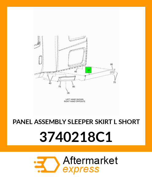 PANEL ASSEMBLY SLEEPER SKIRT L SHORT 3740218C1