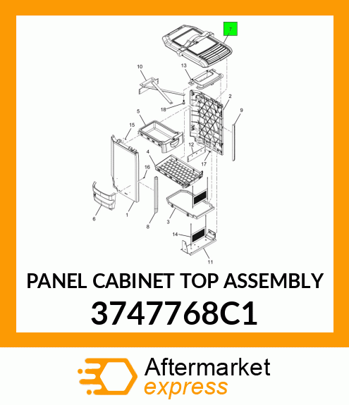 PANEL CABINET TOP ASSEMBLY 3747768C1