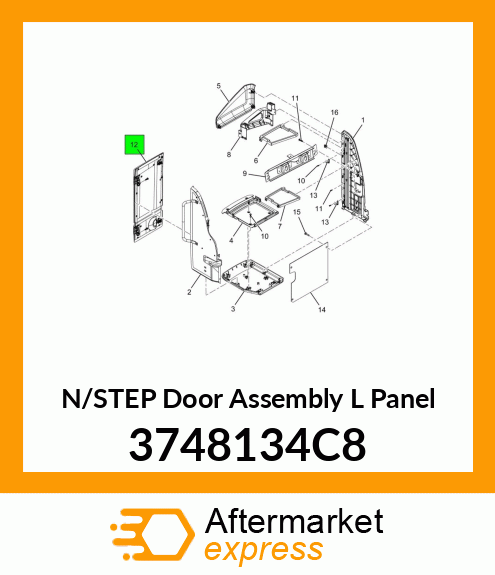 N/STEP Door Assembly L Panel 3748134C8