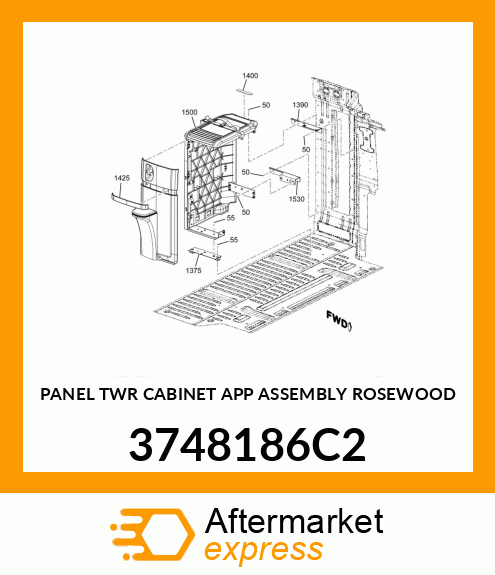 PANEL TWR CABINET APP ASSEMBLY ROSEWOOD 3748186C2