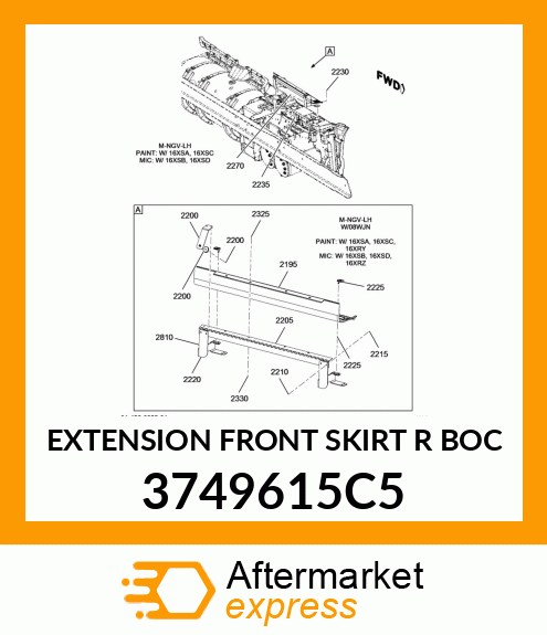 EXTENSION FRONT SKIRT R BOC 3749615C5