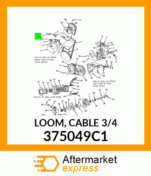 LOOM, CABLE 3/4" 375049C1