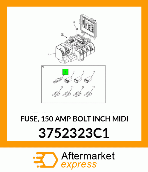 FUSE, 150 AMP BOLT INCH MIDI 3752323C1