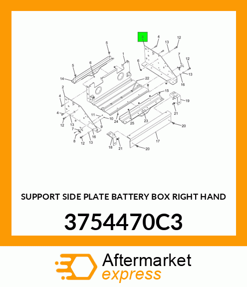 SUPPORT SIDE PLATE BATTERY BOX RIGHT HAND 3754470C3