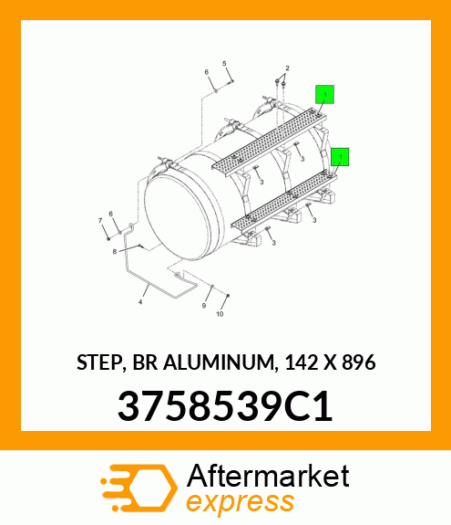 STEP, BR ALUMINUM, 142 X 896 3758539C1