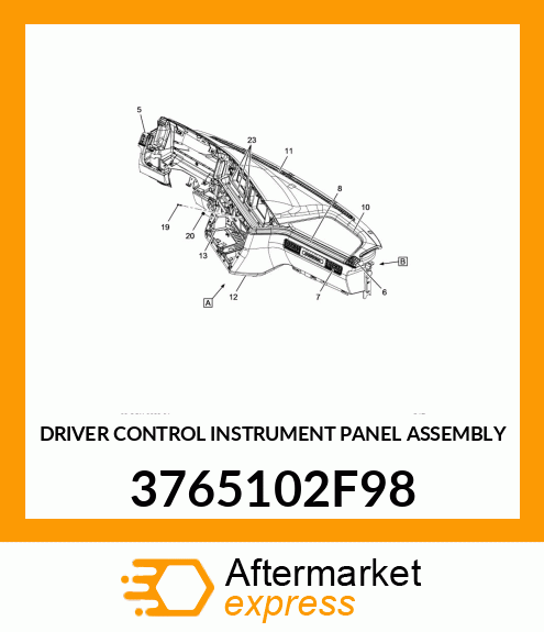 DRIVER CONTROL INSTRUMENT PANEL ASSEMBLY 3765102F98