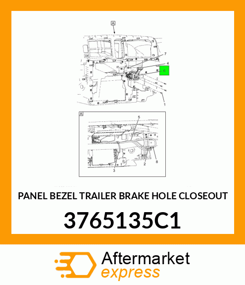 PANEL BEZEL TRAILER BRAKE HOLE CLOSEOUT 3765135C1