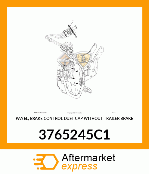 PANEL, BRAKE CONTROL DUST CAP WITHOUT TRAILER BRAKE 3765245C1