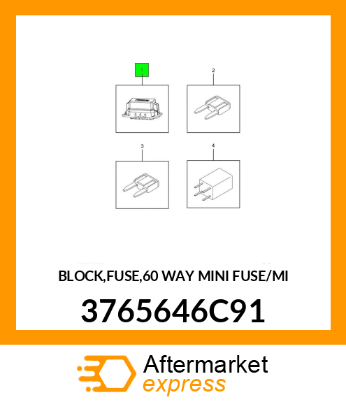 BLOCK,FUSE,60 WAY MINI FUSE/MI 3765646C91