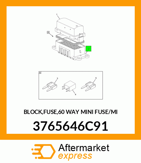 BLOCK,FUSE,60 WAY MINI FUSE/MI 3765646C91