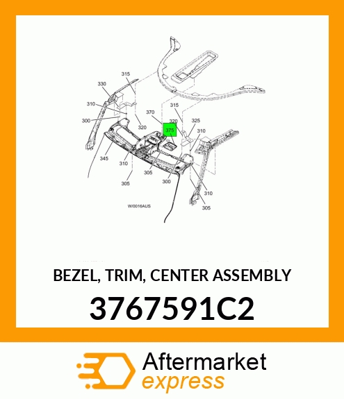 BEZEL, TRIM, CENTER ASSEMBLY 3767591C2