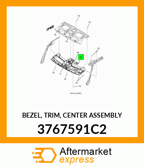 BEZEL, TRIM, CENTER ASSEMBLY 3767591C2