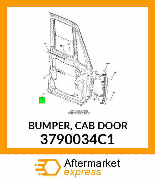 BUMPER, CAB DOOR 3790034C1