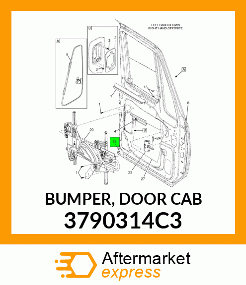 BUMPER, DOOR CAB 3790314C3