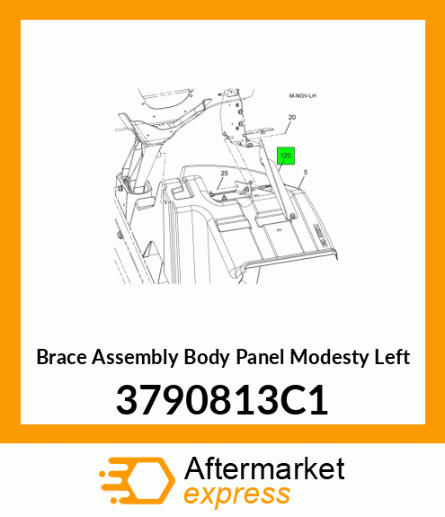 Brace Assembly Body Panel Modesty Left 3790813C1