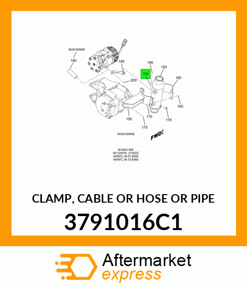 CLAMP, CABLE OR HOSE OR PIPE 3791016C1