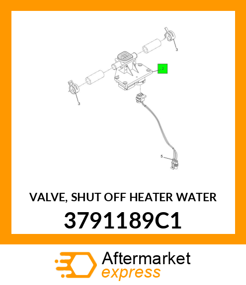 VALVE, SHUT OFF HEATER WATER 3791189C1