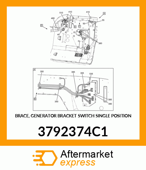 BRACE, GENERATOR BRACKET SWITCH SINGLE POSITION 3792374C1