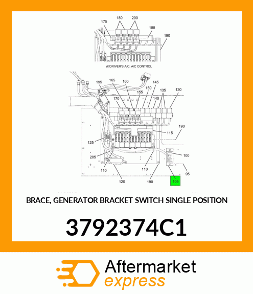 BRACE, GENERATOR BRACKET SWITCH SINGLE POSITION 3792374C1