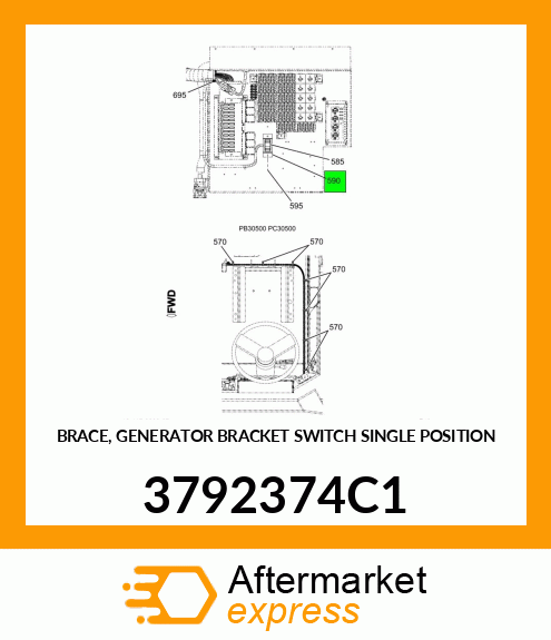 BRACE, GENERATOR BRACKET SWITCH SINGLE POSITION 3792374C1