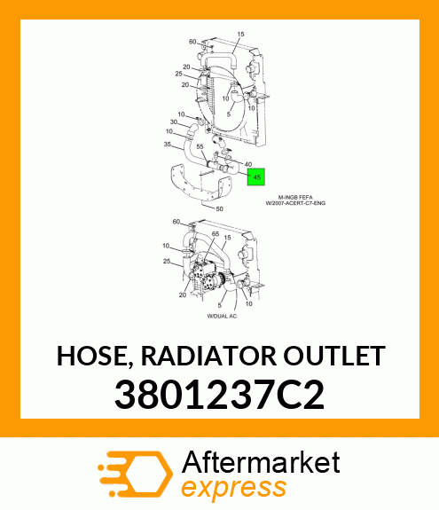 HOSE, RADIATOR OUTLET 3801237C2