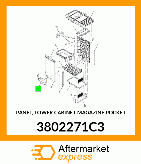 PANEL, LOWER CABINET MAGAZINE POCKET 3802271C3