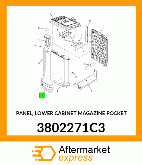 PANEL, LOWER CABINET MAGAZINE POCKET 3802271C3