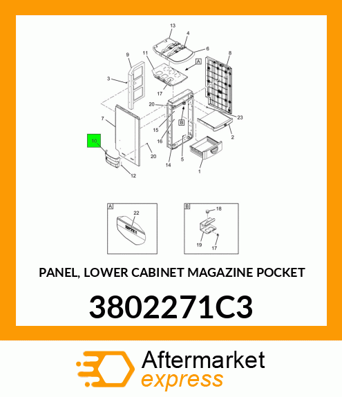 PANEL, LOWER CABINET MAGAZINE POCKET 3802271C3