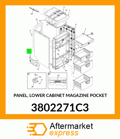 PANEL, LOWER CABINET MAGAZINE POCKET 3802271C3