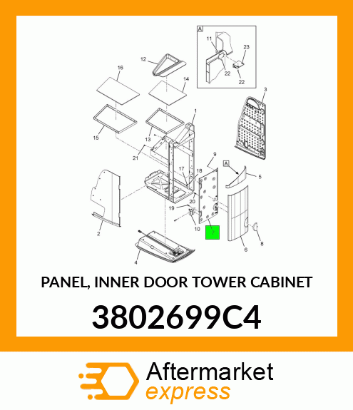 PANEL, INNER DOOR TOWER CABINET 3802699C4