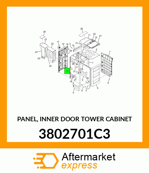 PANEL, INNER DOOR TOWER CABINET 3802701C3