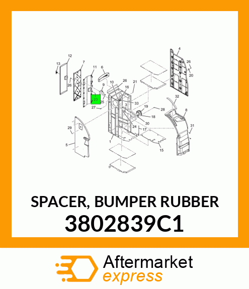 SPACER, BUMPER RUBBER 3802839C1