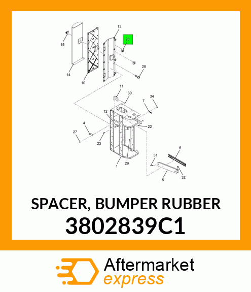 SPACER, BUMPER RUBBER 3802839C1