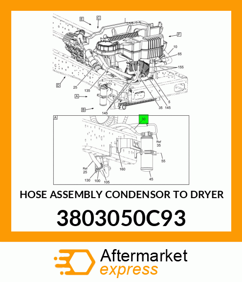 HOSE ASSEMBLY CONDENSOR TO DRYER 3803050C93