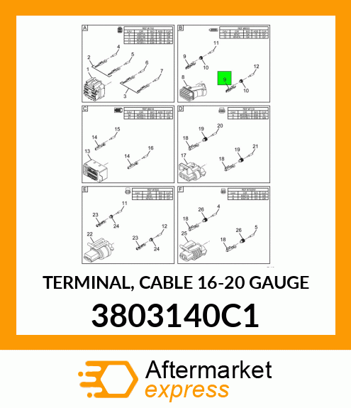 TERMINAL, CABLE 16-20 GAUGE 3803140C1