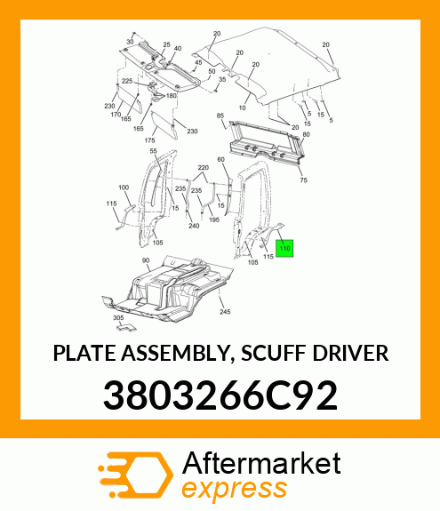 PLATE ASSEMBLY, SCUFF DRIVER 3803266C92