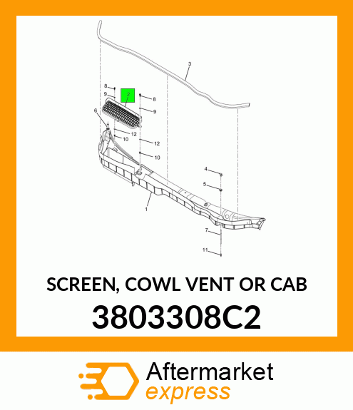 SCREEN, COWL VENT OR CAB 3803308C2