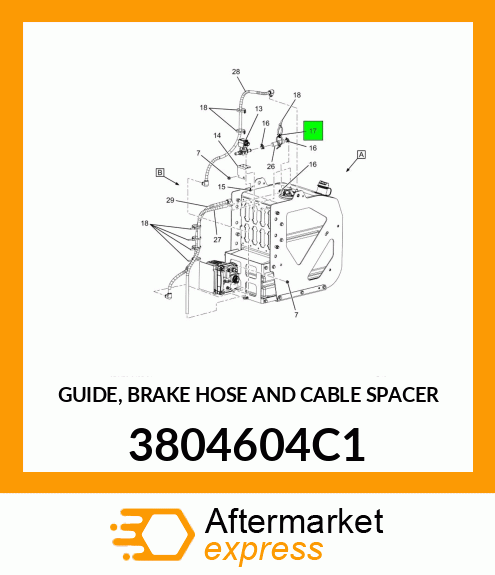 GUIDE, BRAKE HOSE AND CABLE SPACER 3804604C1