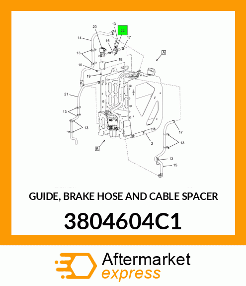 GUIDE, BRAKE HOSE AND CABLE SPACER 3804604C1