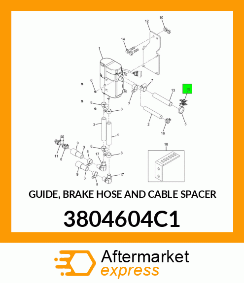 GUIDE, BRAKE HOSE AND CABLE SPACER 3804604C1