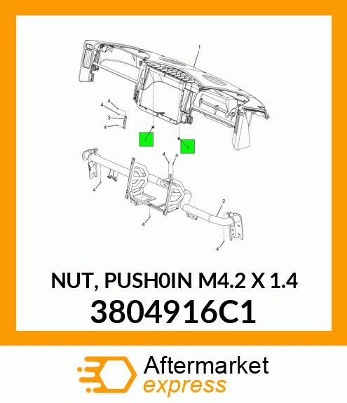 NUT, PUSH0IN M4.2 X 1.4 3804916C1