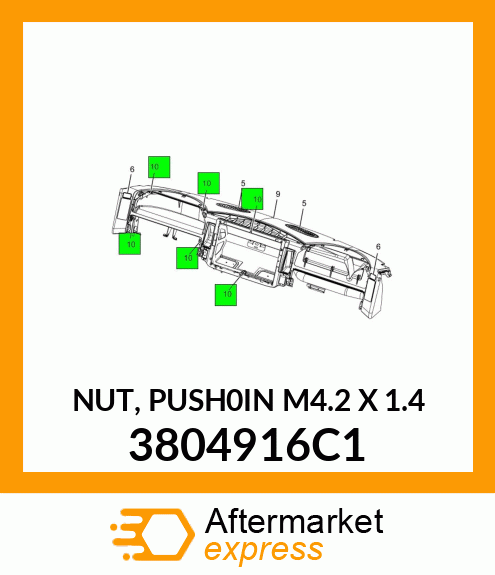 NUT, PUSH0IN M4.2 X 1.4 3804916C1