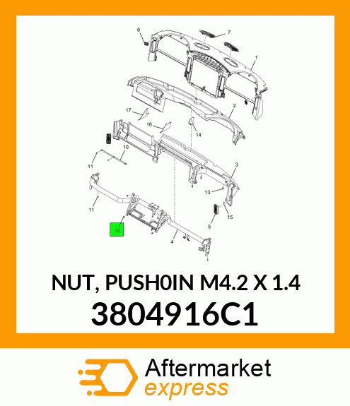 NUT, PUSH0IN M4.2 X 1.4 3804916C1