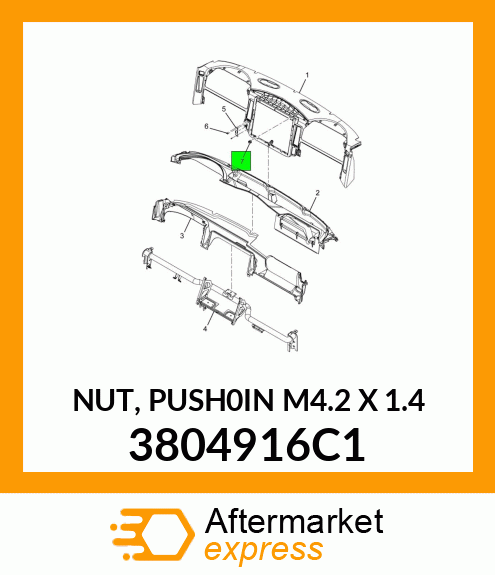 NUT, PUSH0IN M4.2 X 1.4 3804916C1