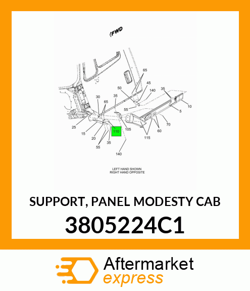 SUPPORT, PANEL MODESTY CAB 3805224C1